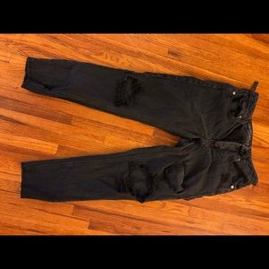American Eagle Black Tomgirl Jeans (some damage)